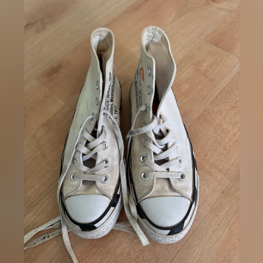 Converse High-Top Athletic Shoes - Cream and Black